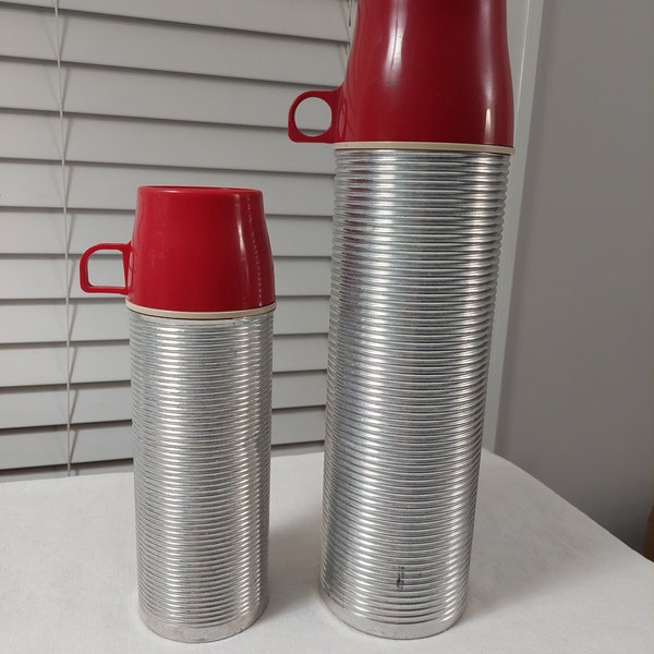 Set of 2 Vintage Thermos Bottles