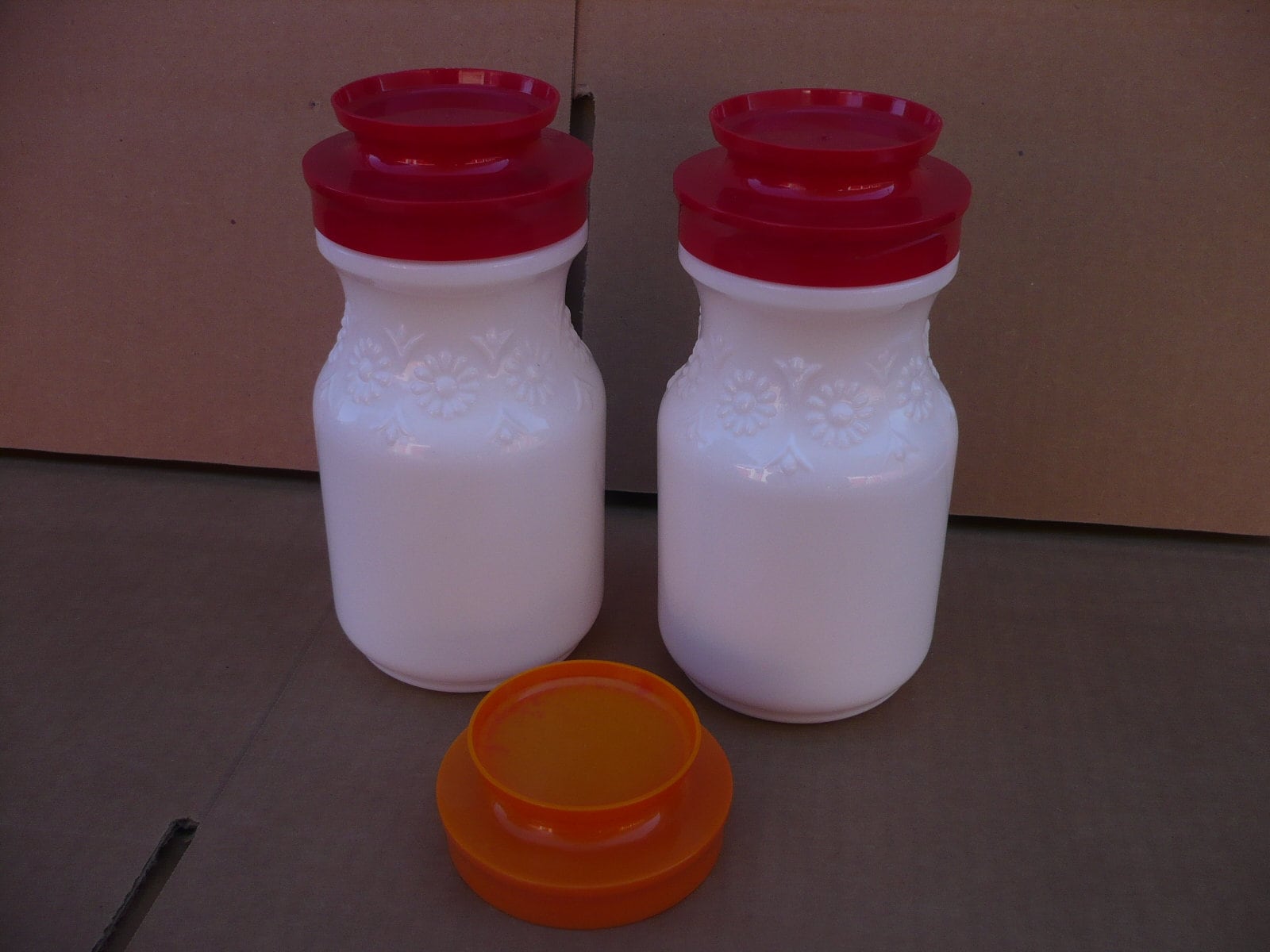 Milk Glas Storage Jar With Lid Etsy