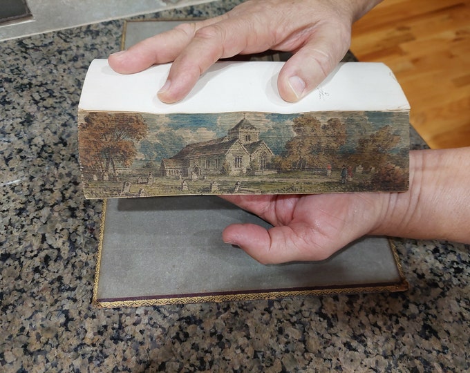Foreedge Hidden Painting on Antique Leather Book Etsy