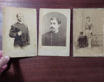 Collection of 3 Photographs of Soldiers in Uniforms