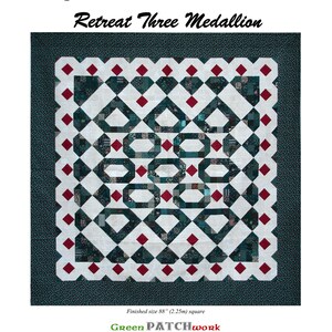 Retreat Three Medallion - scrap patchwork pdf pattern