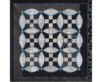 Knotwork Nine Patch - patchwork and bias tape applique digital pattern