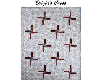 Brigid's Cross quilt pattern - PDF - strip pieced modern patchwork
