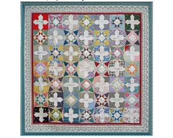 Sixty Years of Remembrances modern upcycle quilt pattern pdf - pieced and applique