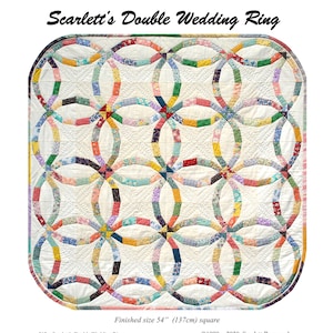 Pickle Dish 7 Points Double Wedding Ring Quilt Templates Quilting Block  Pattern PDF 