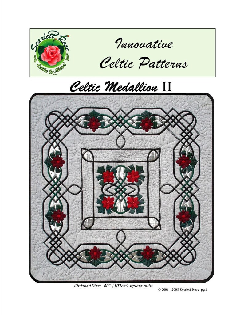 Celtic Medallion II bias applique quilt pdf pattern image 1