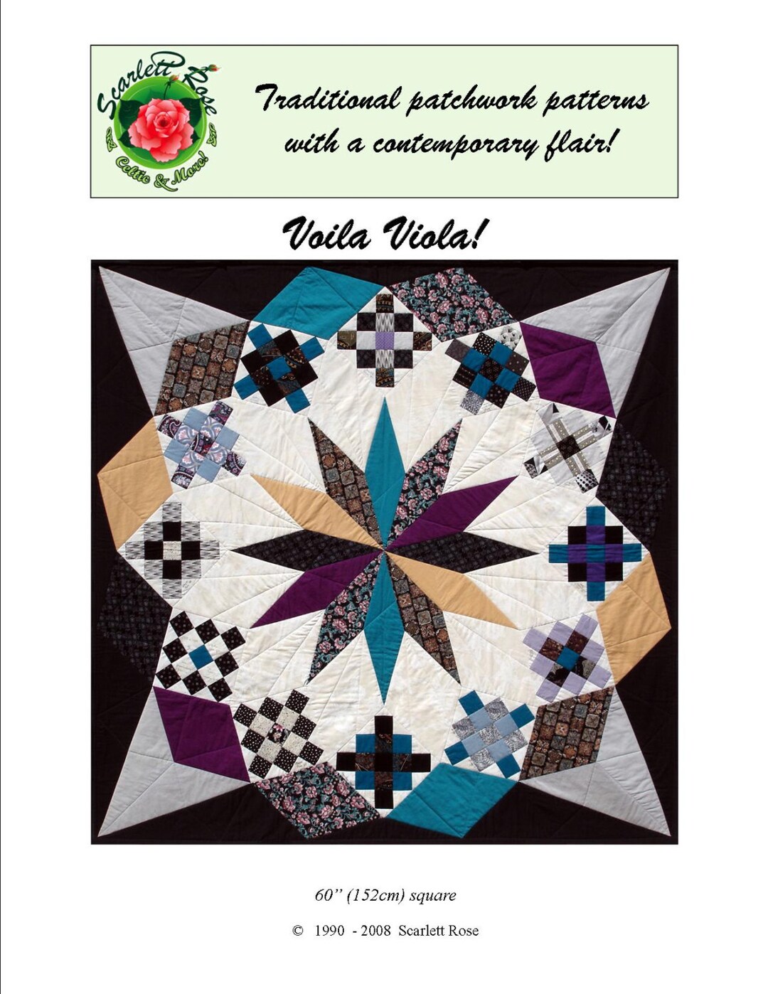 Voila Viola Modern Patchwork Quilt Pdf Pattern Etsy