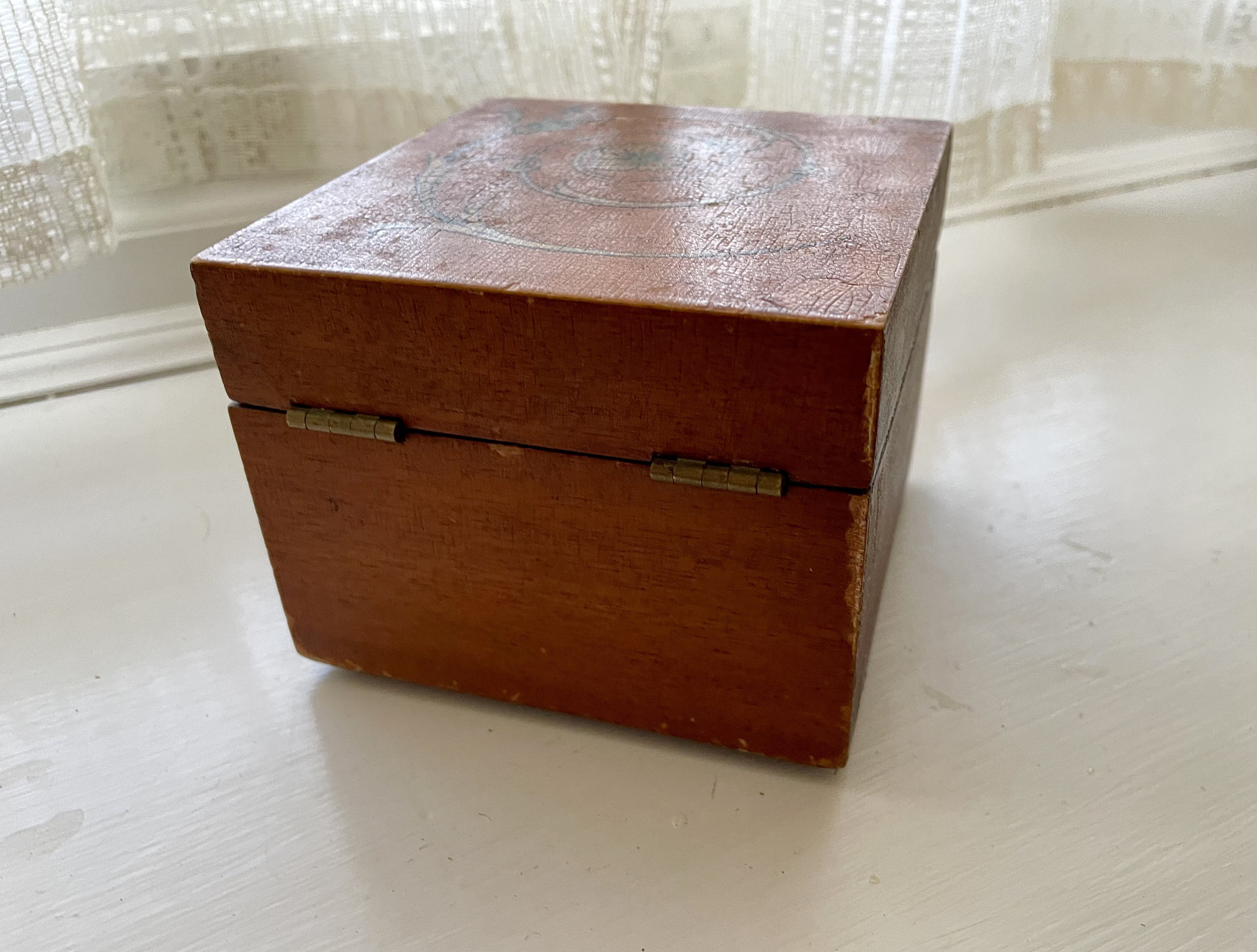 Groovy 4 wood keepsake box with vintage retro floral on Etsy
