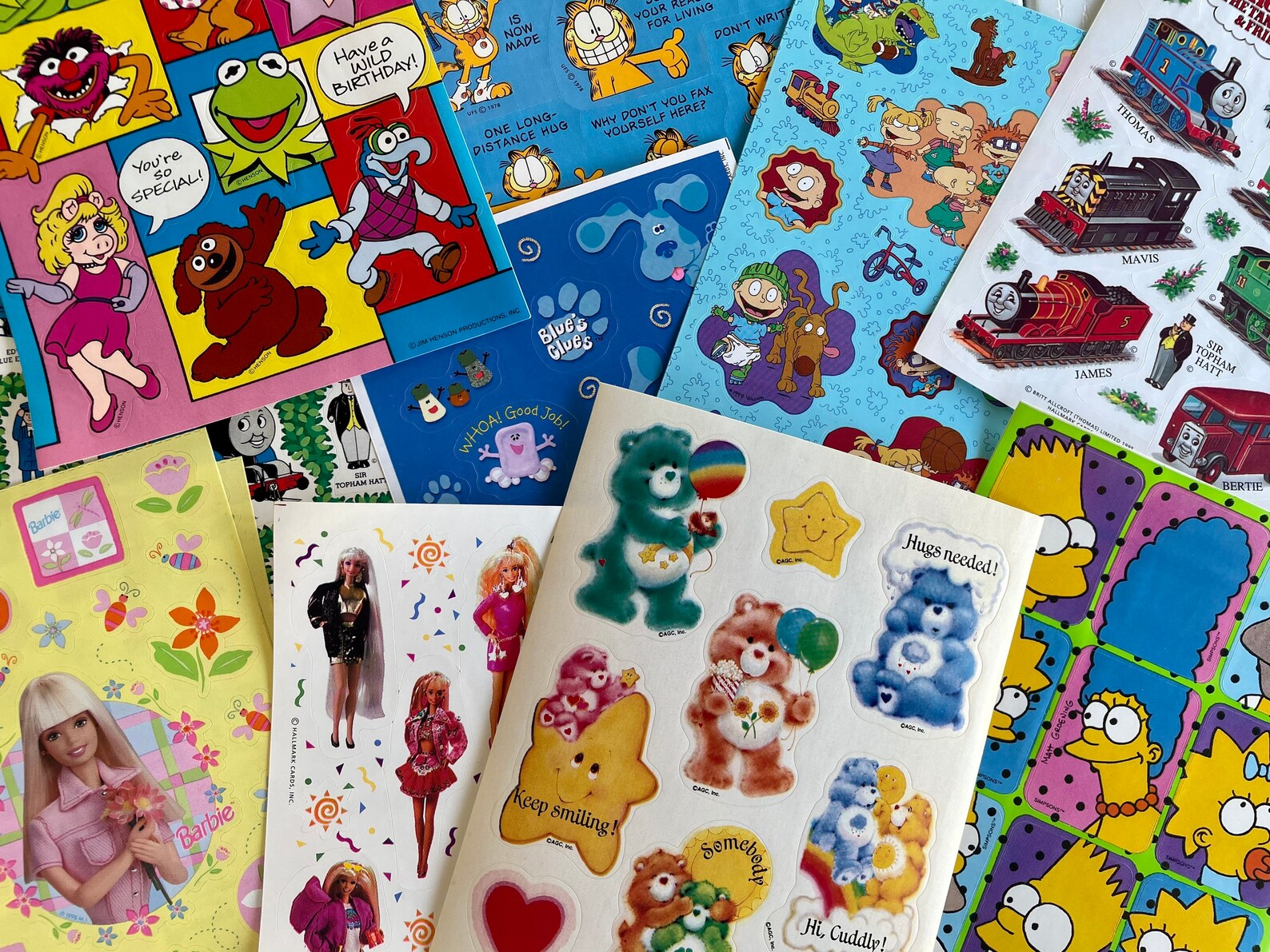 Vintage Colorful Retro Cartoon Stickers One Sheet Etsy