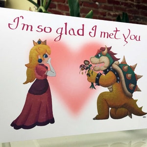 Mario Love Karte Peach und Bowser