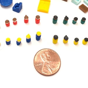 Mini People Sets, Tiny Families for Mini Dollhouse, 60s 70s Vintage replica toy play house by à la miniature on Etsy