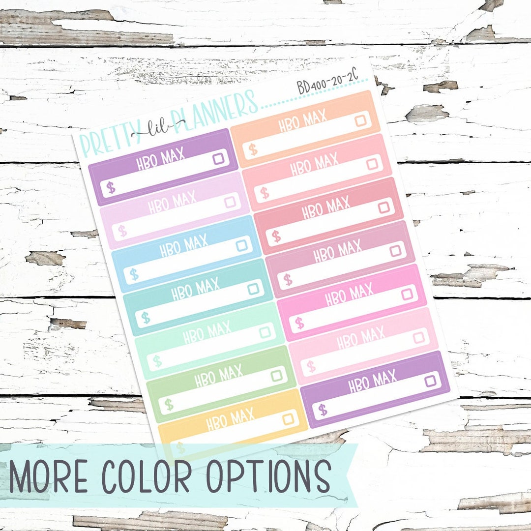 HBO Max Planner Stickers, Pay Bill, Reminder Stickers, Functional ...