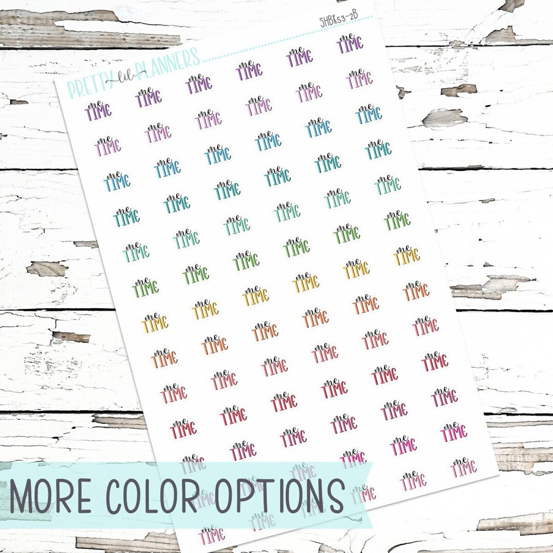 Me Time Script Planner Stickers, Reminder Stickers, Functional Stickers ...