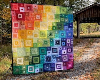 Right Angle Rainbow Quilt Pattern