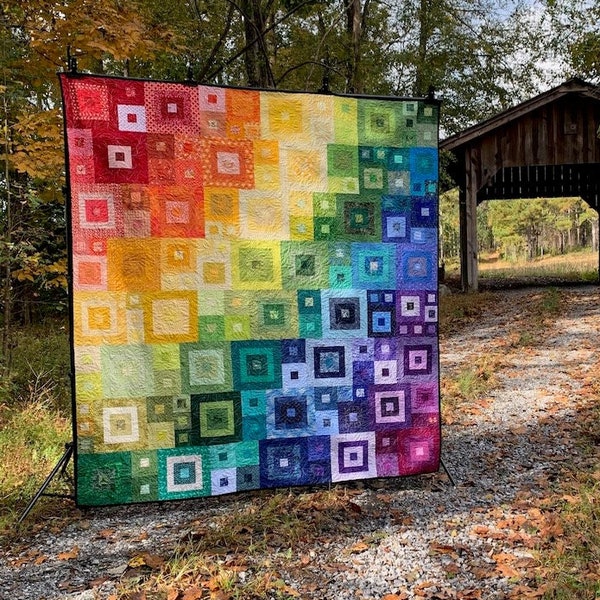 Right Angle Rainbow Quilt Pattern