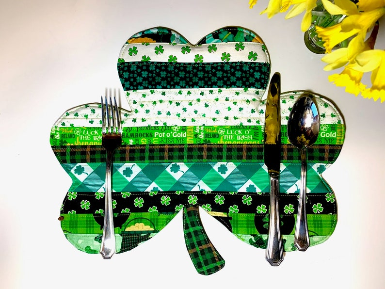 St. Patrick's Day Placemats Quilt as You Go Holiday Etsy