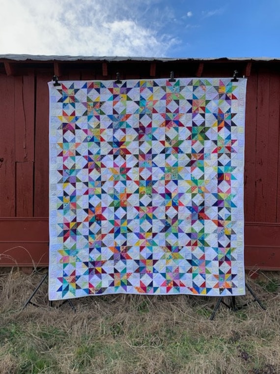 Stardust Downloadable Quilt Pattern Queen Throw and Baby Sizes Etsy