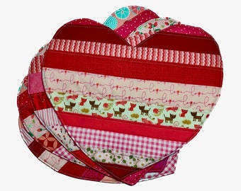 Valentine&#39;s Day Quilt As You Go Placemats