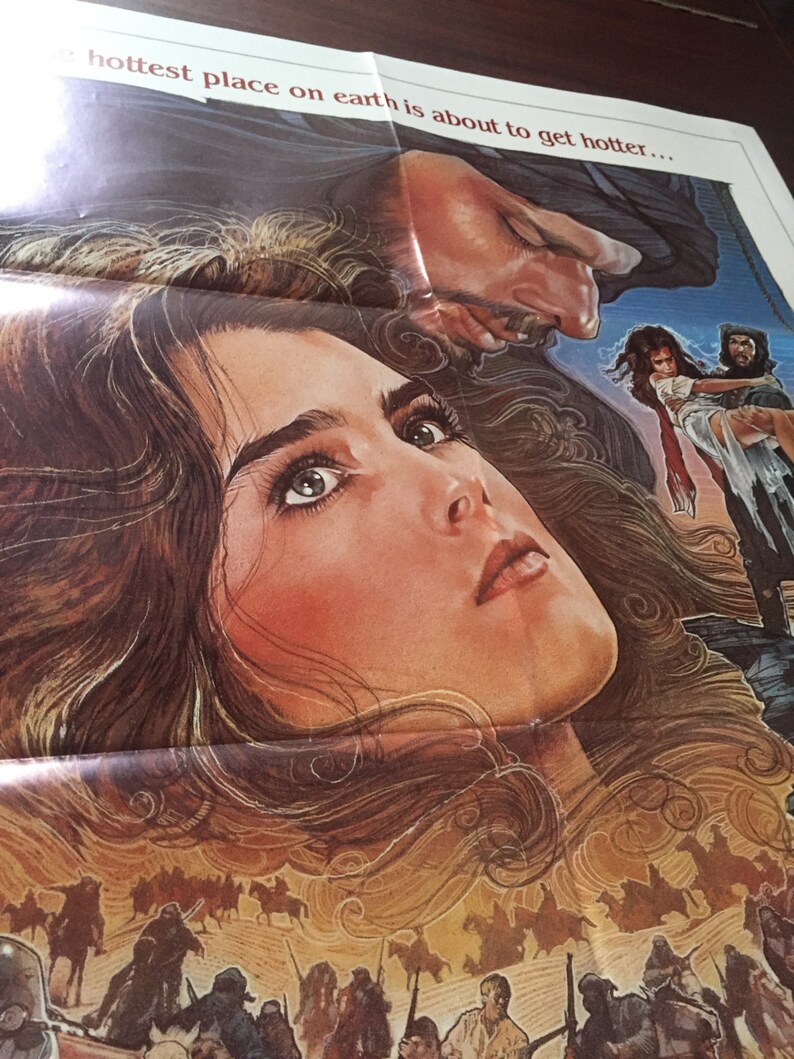 SAHARA Original 1984 Movie Theater Poster Vintage Film Poster for the movie Sahara starring Brooke Shields