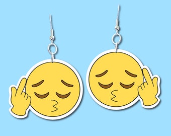 wallpapers Emoji With Hoop Earrings Meme emoji earring etsy