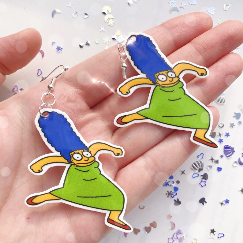 Hand Drawn Krumping Marge Earrings