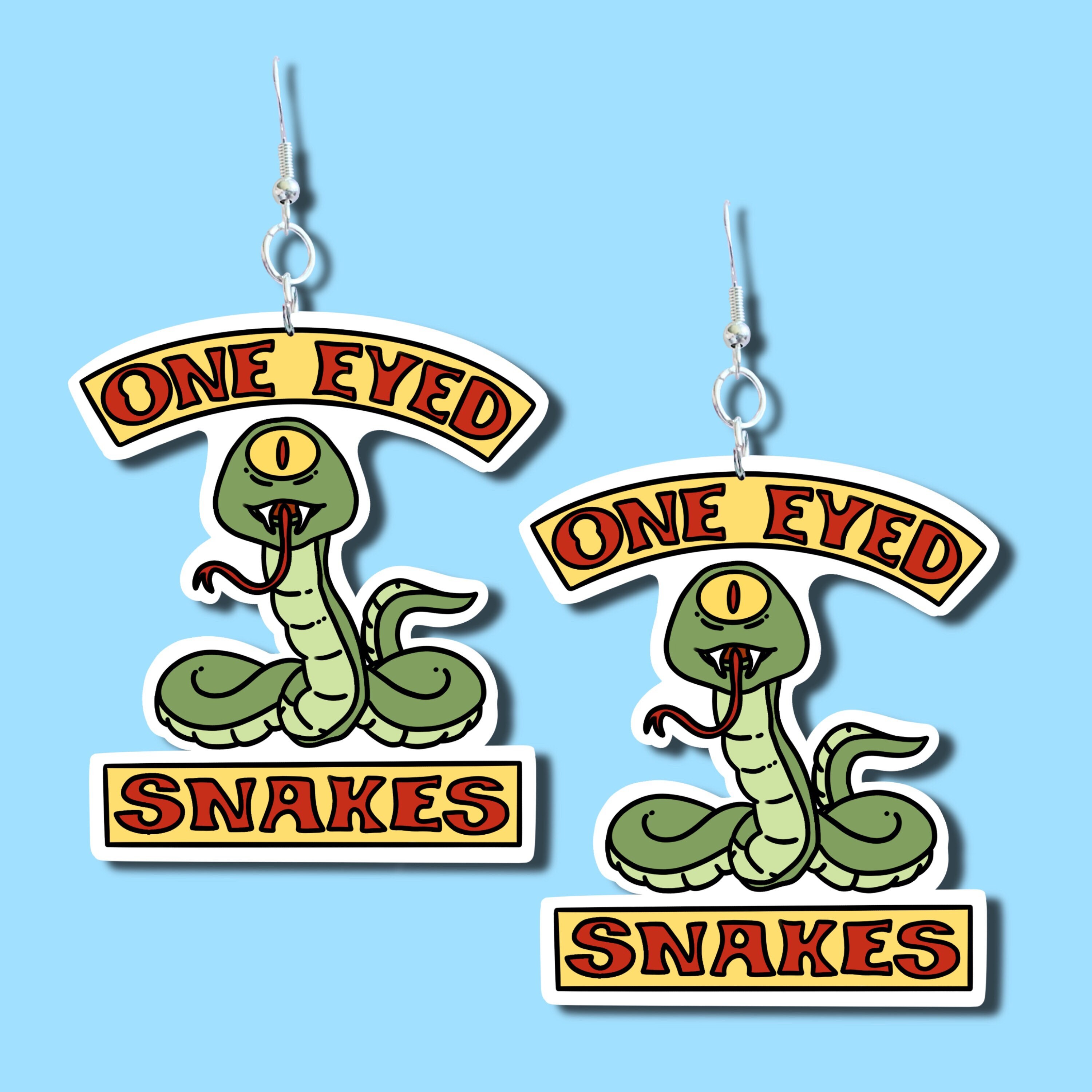One Eyed Snakes Logo Bobs Burgers Earrings Hand Drawn Etsy