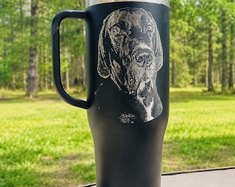 Photo Engraved 40 oz Stainless Steel Tumbler, Custom Travel Mug Gift