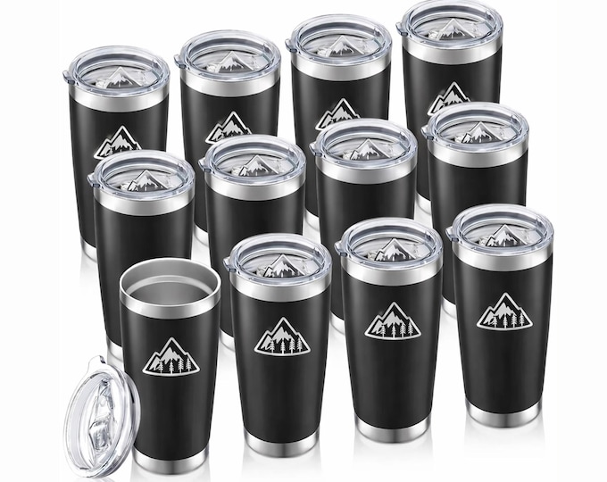 Logo Engraved Stainless Steel Tumbler, Custom Corporate Gift, 20 oz