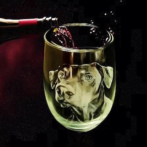 Pet Photo Engraved wine glass, Engraved Whiskey glass, Custom Pet picture, Pet memorial Engraved Glass, Pet photo on glass