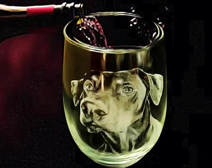Pet Photo Engraved wine glass, Gift, Engraved Whiskey glass, Custom Pet picture, Pet memorial Engraved Glass, Pet photo on glass