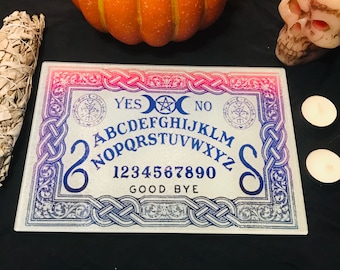 Lilith Ouija Board Tempered Glass Chopping Board, Halloween Kitchen Decor