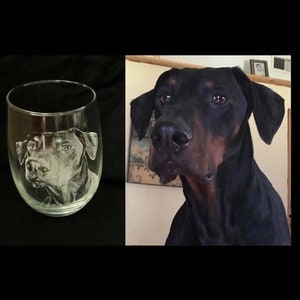 Personalized Pet Engraved wine glass,Engraved Whiskey glass,Custom Pet picture,Pet memorial Engraved Glass,Pet photo on glass