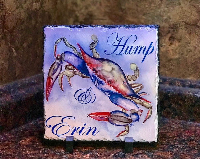 Custom Photo Rock Plaque, Personalized Slate Award with Stand