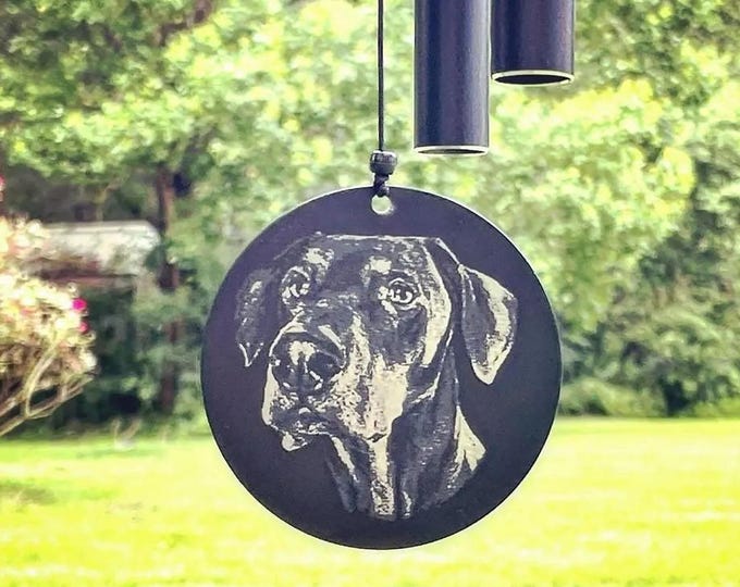 Personalized Photo Engraved Memorial Windchime with lattice top