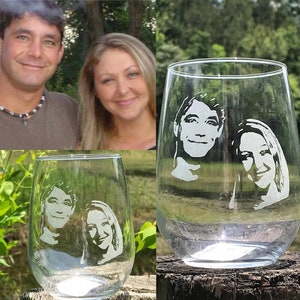 Personalized Engraved wine glass, Custom picture wine glass,engraved photo whiskey glass,Wedding Glass,Anniversary,Graduation, Mother's day