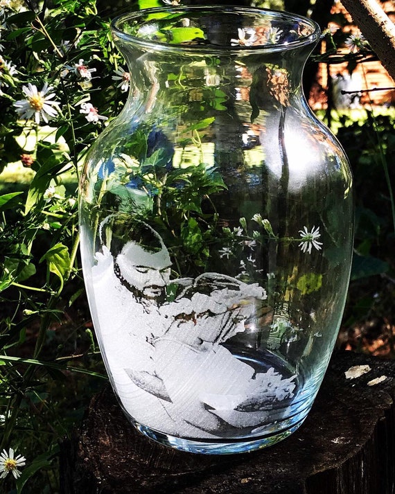 Custom Photo Engraved Glass Vase, Personalized Memorial, Wedding, or Gift  Keepsake