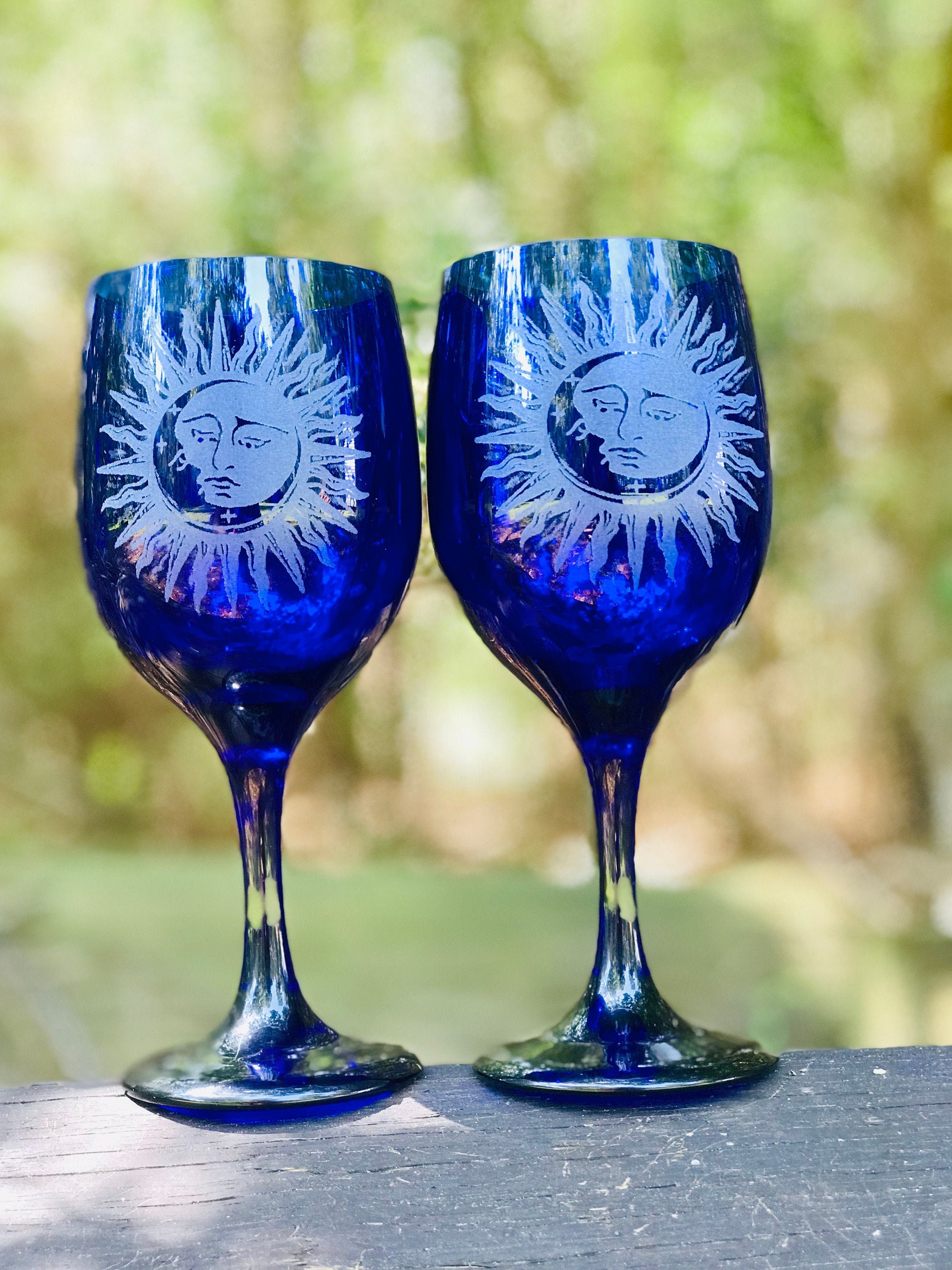 Libbey Cobalt Blue Champagne Flutes, a Set of 6