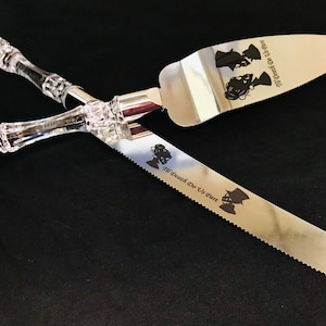 Personalized, Til Death do us part, Skeletons Cake Knife and Server Set