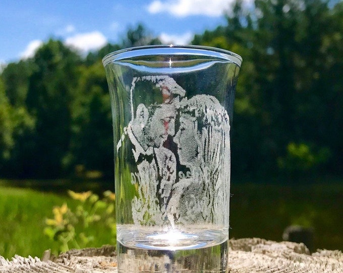 Custom Shot Glass Set, photo engraved shot glasses, Wedding photo glasses, Anniversary photo glasses, Dessert glasses