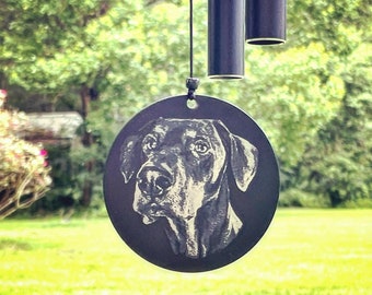 Engraved custom photo Memorial Wind Chimes, Gift, etched personalized wind chime, memorial garden chimes, Sympathy gift