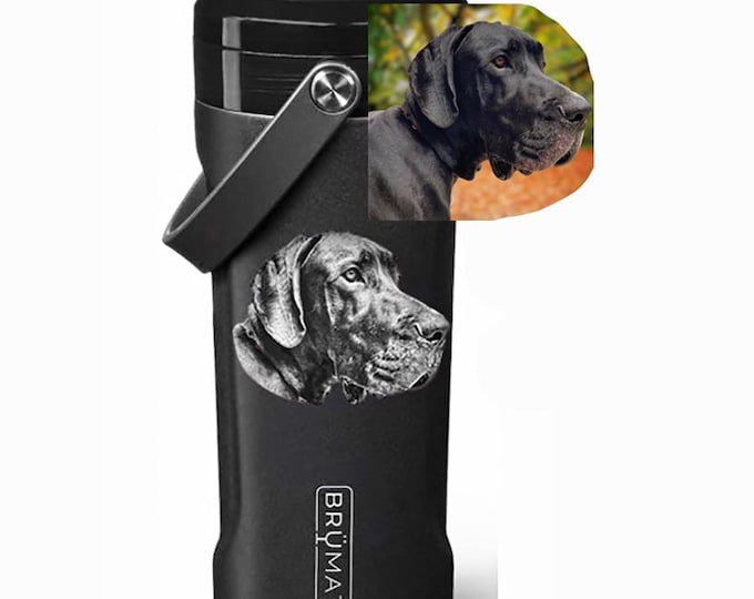 Photo Engraved Protein Shaker Bottle, Insulated Stainless Steel, 26oz