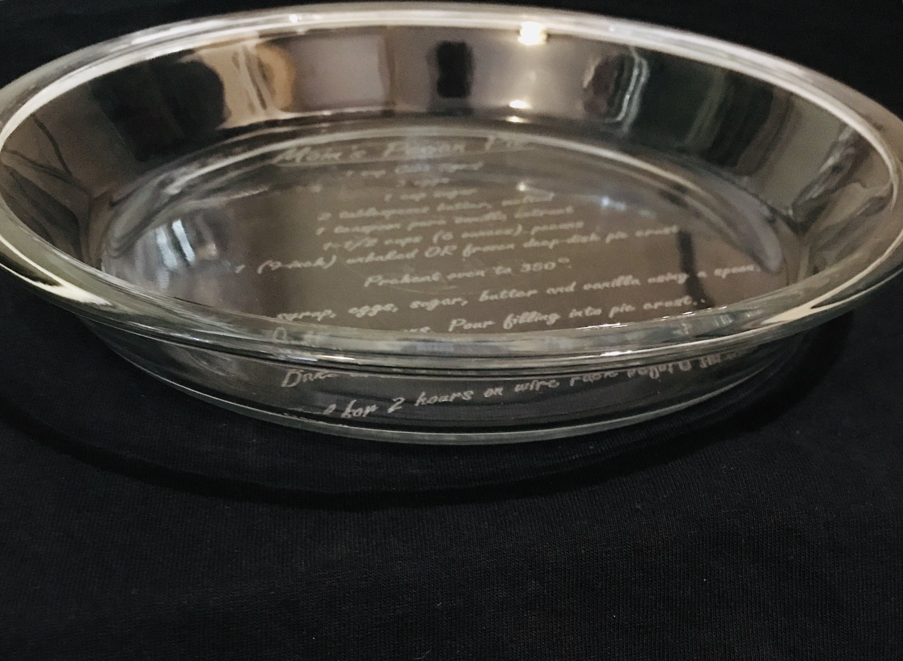 Engraved customized Recipe Plate, Recipe pie Dish, Personalized 9 inch