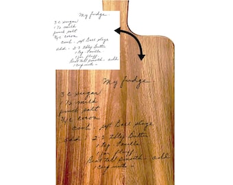 Recipe engraved Acacia Wood Cutting Board with Handle