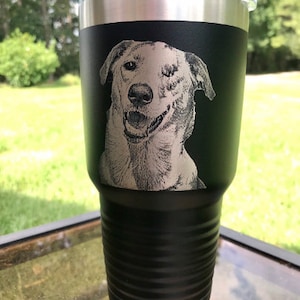 Photo engraved Stainless Steel Tumbler, with Lid, Gift, Personalized Vacuum Insulated Double Wall, Powder Coated tumbler image 4