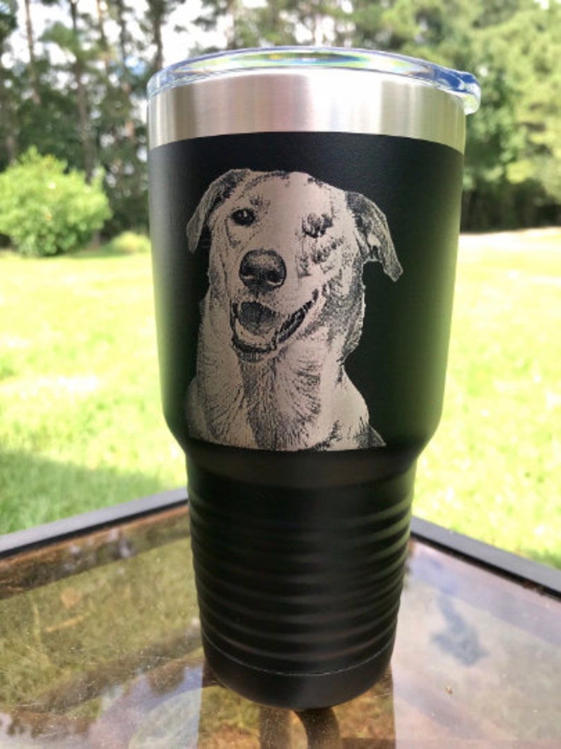 Photo engraved Stainless Steel Tumbler, with Lid, Gift, Personalized Vacuum Insulated Double Wall, Powder Coated tumbler image 4