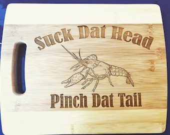 Engraved louisiana crawfish seafood decorative Bamboo chopping board