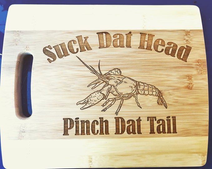Engraved louisiana crawfish seafood decorative Bamboo chopping board