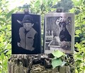 Custom Photo Engraved flask, 6 oz Stainless Steel Hip Flask with Funnel