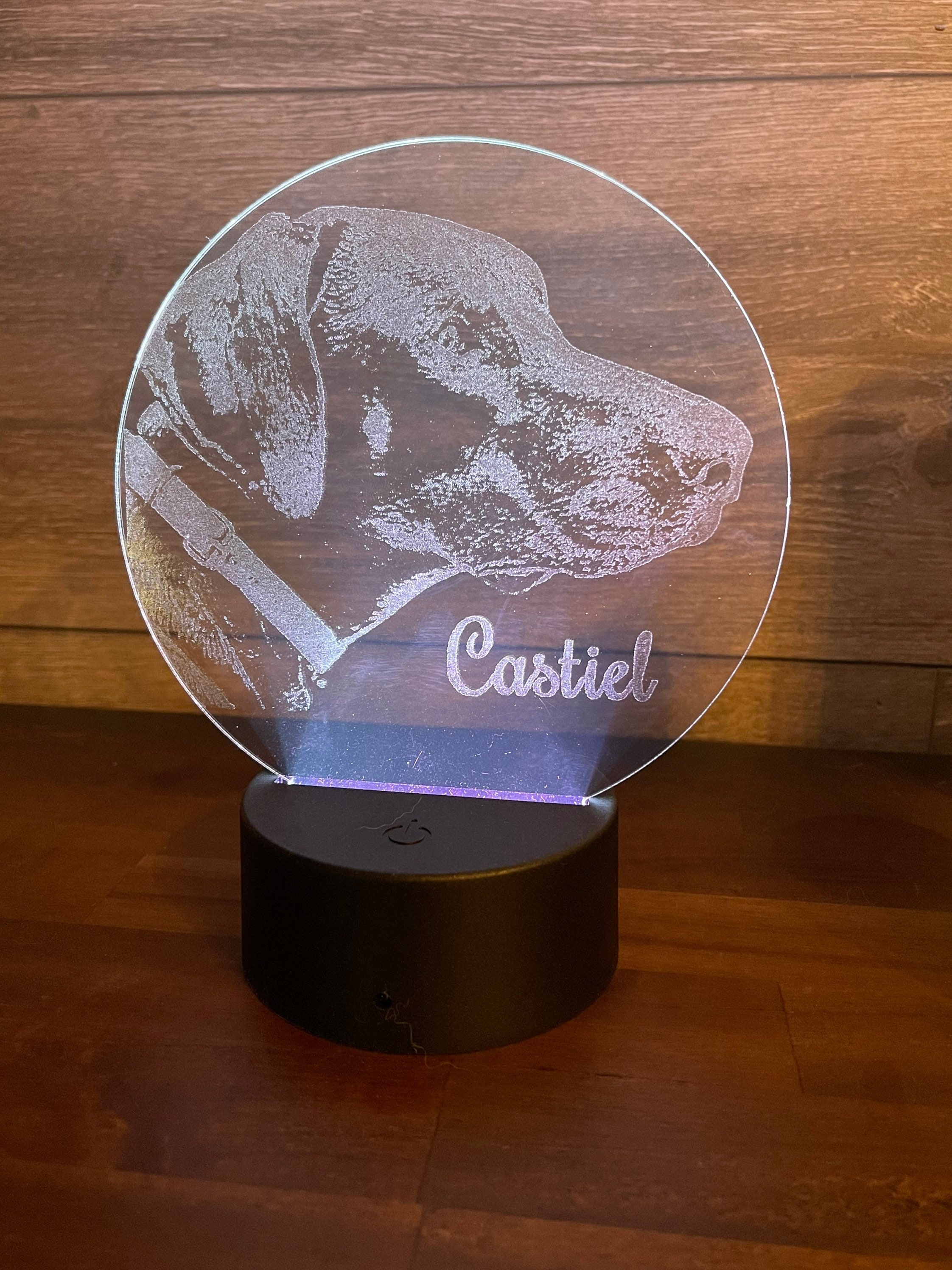 Lampe 3D rectangulaire personnalisable avec message