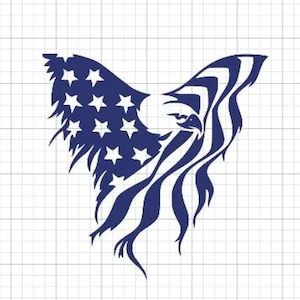 American Flag draped Eagle Vinyl Car, Laptop Decal